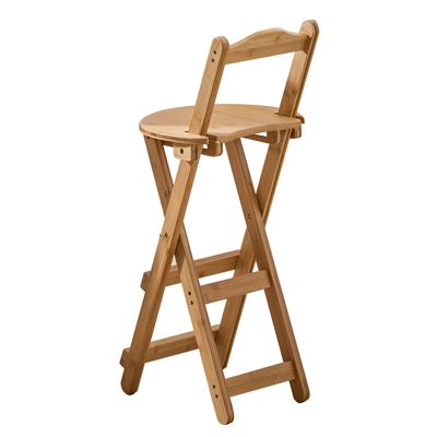 Folding Kitchen Barstools Wooden Counter Height Stool Dining Chair with Backrest and Footrest for Home Breakfast Outdoor,400 lbs Capacity