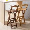 Folding Kitchen Barstools Wooden Counter Height Stool Dining Chair with Backrest and Footrest for Home Breakfast Outdoor,400 lbs Capacity view 2