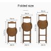 Folding Kitchen Barstools Wooden Counter Height Stool Dining Chair with Backrest and Footrest for Home Breakfast Outdoor,400 lbs Capacity view 4
