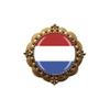 3D Netherlands Flag Glass Crystal Brooch Metal Souvenir Men Women Clothes Decoration Valentine's Day Birthday Gift view 1