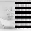ALAGEO Nautical Stripe Design Shower Curtains Bathroom Accessories Waterproof Fabric Bath Decor Shower Curtain Set Black and White Small Stall Size 66"x72" view 2