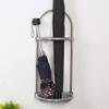 Cabilock Wall-Mounted Umbrella Holder Simple Storage Rack Silver and Sky-Blue Durable Stainless Steel Easy to Install for Entryway and Outdoor Use view 2