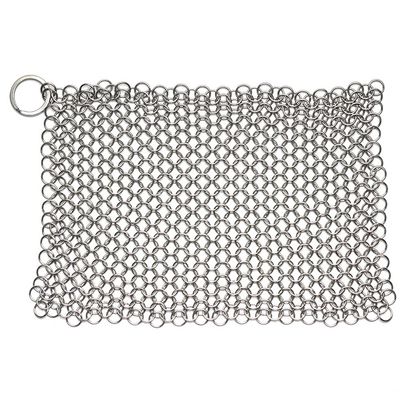 VALINK Cast Iron Skillet Cleaner, Stainless Steel Cast Iron Cleaner Scrubber for All Types of Skillet Griddles Cast Iron Pans Grills Dutch Ovens