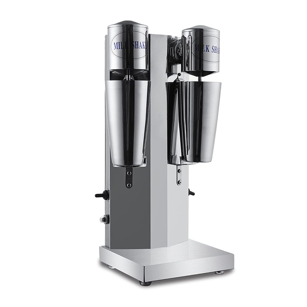 AIZYR 220V Dual Head Electric Milkshake Maker, Milkshake Machine with 2 Speed Adjustable & Mixing Cup for Tea Shop, Beverage Shop, Coffee Shop