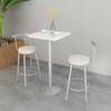 HQBL Bistro Pub Table Square Bar Height Cocktail Tables,Standing Outside Patio Tables with Metal Base Marble Top and Black/White Leg 55cm Top, 105/110/120cm Height view 2