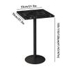 HQBL Bistro Pub Table Square Bar Height Cocktail Tables,Standing Outside Patio Tables with Metal Base Marble Top and Black/White Leg 55cm Top, 105/110/120cm Height view 3