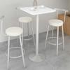 HQBL Bistro Pub Table Square Bar Height Cocktail Tables,Standing Outside Patio Tables with Metal Base Marble Top and Black/White Leg 55cm Top, 105/110/120cm Height view 4