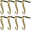 Boao 8 Pcs Christmas Stocking Holders Metal Mantel Stockings Hangers Classic Shelf Heavy Duty Stocking Garland Hangers for Counter Tables Window Fireplace Xmas Party Decoration (Gold) view 1