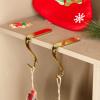 Boao 8 Pcs Christmas Stocking Holders Metal Mantel Stockings Hangers Classic Shelf Heavy Duty Stocking Garland Hangers for Counter Tables Window Fireplace Xmas Party Decoration (Gold) view 4
