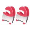 2pcs Pot Clip Rest Heat-resistant Stainless Steel Spoon Holder Rubber Utensil Rest for Kitchen Convenient Cooking Gadget Red view 1