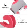 2pcs Pot Clip Rest Heat-resistant Stainless Steel Spoon Holder Rubber Utensil Rest for Kitchen Convenient Cooking Gadget Red view 4