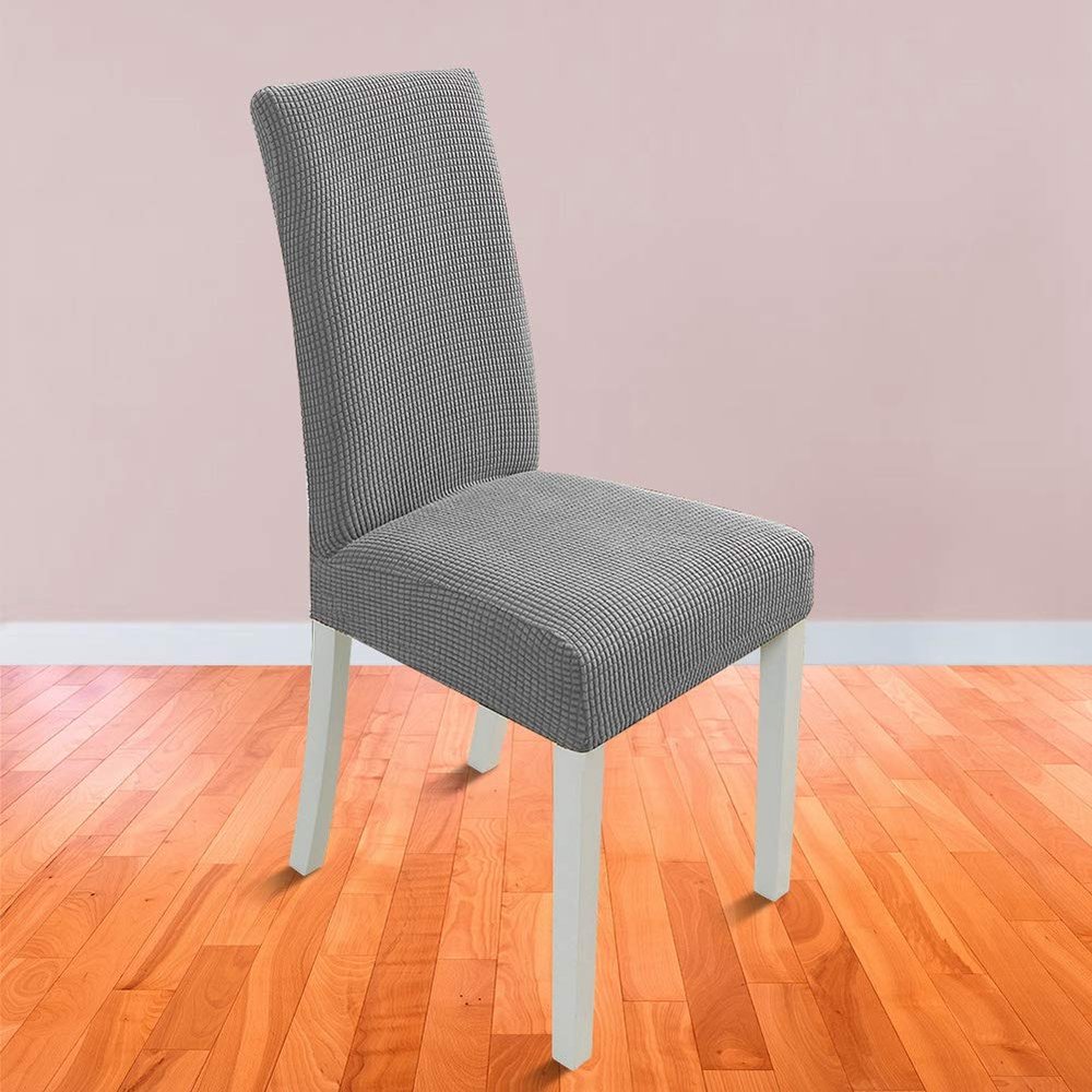 4Pcs Chair Covers Seat Covers for Chairs Removable Chair Covers Kitchen Chair Protector Covers for Dining Room(Grey)