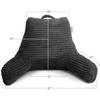 Clara Clark Reading Pillow for Bed Adult  Back Pillow for Sitting in Bed, Standard Plush Bed Pillows for Sitting Up in Bed, Shredded Foam Bed Chair Pillow with Arms and Pockets, Grey Bed Rest Pillow view 2