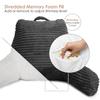 Clara Clark Reading Pillow for Bed Adult  Back Pillow for Sitting in Bed, Standard Plush Bed Pillows for Sitting Up in Bed, Shredded Foam Bed Chair Pillow with Arms and Pockets, Grey Bed Rest Pillow view 4