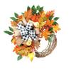 Fall Wreath with White Pumpkins | Fall Leaf Wreath view 1