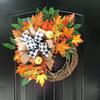 Fall Wreath with White Pumpkins | Fall Leaf Wreath view 2