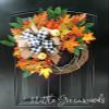 Fall Wreath with White Pumpkins | Fall Leaf Wreath view 3