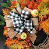 Fall Wreath with White Pumpkins | Fall Leaf Wreath view 4