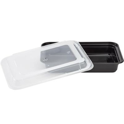 Nicole Fantini 38oz Disposable Black Meal Prep/Bento Box with Clear Dome Lids - Rectangular Plastic Meal Containers - Leak Proof and Reusable Box : Perfect For Salad, Meal Prep and Fruits : Set of 10