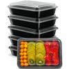 Nicole Fantini 38oz Disposable Black Meal Prep/Bento Box with Clear Dome Lids - Rectangular Plastic Meal Containers - Leak Proof and Reusable Box : Perfect For Salad, Meal Prep and Fruits : Set of 10 view 3