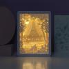 SIWEME 3D Paper Carving Lamp LED Night Light Creative Desk Lamp Frame Table Lamp Decorative Mood Light Gift Ideas for Girls Wife (Witness Love) view 1