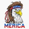HOF Trading Eagle Mullet Merica - Men 4Th of July American Flag USA Vinyl Sticker Waterproof Decal Laptop Wall Window Bumper Sticker 5" view 1