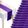 12 Packs 12 X 108 Inch Purple Sequin Table Runner Glitter Dining Table Runner for Birthday Wedding Engagement Bridal Baby Shower Bachelorette Holiday Celebration Party Supplies Decorations (Purple) view 1