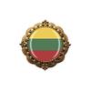 3D Lithuania Flag Glass Crystal Brooch Metal Souvenir Men Women Clothes Decoration Valentine's Day Birthday Gift view 1