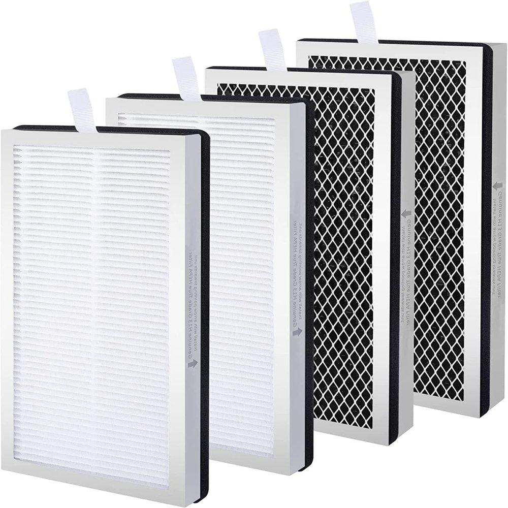 KeeTidy 4 Pack Model 15 Replacement Filters Compatible with Air Puri-fier MA Series, H13 True and Activated Carbon, 3 in 1 with Pre-Filter