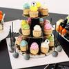 2 PACK Cardboard Cake Stand, 3 Tier Paper Dessert Round Cupcake Holder Tower Disposable Pastry Stand for Birthday, Afternoon Tea,Wedding Party Anniversary Christening Fruit Desserts Display view 3