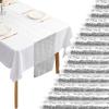 12 Packs 12 X 108 Inch Silver Sequin Table Runner Glitter Dining Table Runner for Birthday Wedding Engagement Bridal Baby Shower Bachelorette Holiday Celebration Party Supplies Decorations (Silver) view 1