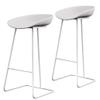 Barstools Set of 2 Restaurant Bar Stools Lounge High Waist Stool White Metal Legs PP Plastic Seat for Cafe Kitchen Chair Seat Height 25.5'' 27.5'' 29.5'' for Bistro Pub Caf Island Kitchen view 1