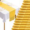 12 Packs 12 X 108 Inch Gold Sequin Table Runner Glitter Dining Table Runner for Birthday Wedding Engagement Bridal Baby Shower Bachelorette Holiday Celebration Party Supplies Decorations (Gold) view 1