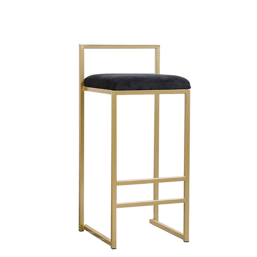 Barstools Contemporary Upholstered Counter Height Bar Stool, Velvet Seat Dining Chair, Bar Chair with Gold Metal Legs for Kitchen,Bistro,Caf,Pub High Stool Max. Load 400lb (Black) for Bistro Pub Ca