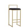 Barstools Contemporary Upholstered Counter Height Bar Stool, Velvet Seat Dining Chair, Bar Chair with Gold Metal Legs for Kitchen,Bistro,Caf,Pub High Stool Max. Load 400lb (Black) for Bistro Pub Ca view 1