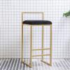 Barstools Contemporary Upholstered Counter Height Bar Stool, Velvet Seat Dining Chair, Bar Chair with Gold Metal Legs for Kitchen,Bistro,Caf,Pub High Stool Max. Load 400lb (Black) for Bistro Pub Ca view 2