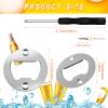 15 Sets Bottle Opener Inserts Kit Stainless Steel Round Bottle Openers Metal Inserts with Screws and Screwdriver for Bottles Opener DIY Resin Mould Kit view 2