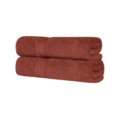 BLUENILEMILLS 700 GSM Premium Quality Long Staple Combed Cotton Bath Sheet Set, 2-Piece Highly Absorbent Sheets for Bathroom & Shower, Hotel & Spa Quality Lush, Durable Quick Dry, Hot Chocolate
