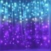 CoziTech Curtain Lights for Bedroom Waterfall Led Light String PurpleTeal Ombre Hanging Fairy Mermaid Lights for Kids Teen Room Decor Window Ocean Sea Kawaii Decor Girls Gift (Turquoise & Purple) view 1