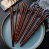 10-pair Wooden Chopsticks, 9.17 "/ 23.3cm Long Reusable Chopstick Set, Lightweight Wooden Chopsticks for Eating and Cooking view 2
