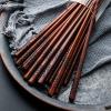 10-pair Wooden Chopsticks, 9.17 "/ 23.3cm Long Reusable Chopstick Set, Lightweight Wooden Chopsticks for Eating and Cooking view 3