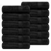 Ample Decor Hand Towel 18 X 28 Inch Pack of 12 600 GSM 100% Cotton, Soft Absorbent Thick Durable Premium Quality, for Hotel, Bathroom, Spa, Daily Use, Gym - Machine Washable - Black view 1