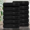 Ample Decor Hand Towel 18 X 28 Inch Pack of 12 600 GSM 100% Cotton, Soft Absorbent Thick Durable Premium Quality, for Hotel, Bathroom, Spa, Daily Use, Gym - Machine Washable - Black view 2