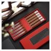 5 Pair Portable Chopsticks Set, Reusable Stainless Steel Chopstick with Wenge Wooden Handle for Home, Office view 1
