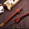 2-Pairs Wooden Chopsticks With Chopstick Rests, 9.84 Inches Reusable Natural Red Rosewood Chinese Non-slip Chopsticks Set view 4