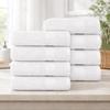 Ample Decor Hand Towels 18 X 28 Inch Pack of 8 600 GSM 100% Cotton, Soft Absorbent Thick Durable Premium Quality, for Hotel, Bathroom, Spa, Daily Use, Gym - White view 2