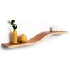 EWART WOODS Wooden Floating Wall Mount Shelf, 36 inch Wide, Unique Design Hanging Bookshelves Made of Natural Cherry Wood, Curved Design Shelves for Living Room, Office view 1