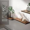 EWART WOODS Wooden Floating Wall Mount Shelf, 36 inch Wide, Unique Design Hanging Bookshelves Made of Natural Cherry Wood, Curved Design Shelves for Living Room, Office view 4