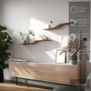 Floating Shelves with Hidden Mount, Wall Shelf with White Decor, Modern Furniture Made of Natural Wood, Geometric Wooden Shelf Office Bookshelves Bathroom Storage Bedroom (Cherry, 120cm (47.2 inch)) view 2