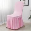 Dimatic Dining Room Chair Covers Set of 2, Stretch Parsons Slipcovers with Skirt Super Fit Spandex Chair Seat Protector Cover for Dining Room, Hotel, Ceremony (Pink) view 2